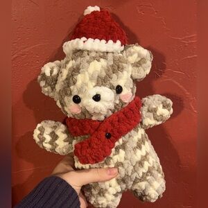 Crocheted Christmas bear